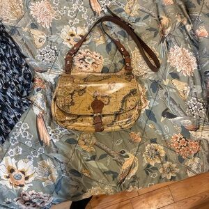Patricia Nash Vintage Map Print Shoulder Bag